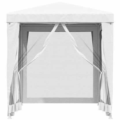 48520 vidaXL Party Tent with 4 Mesh Sidewalls 2x2 m White