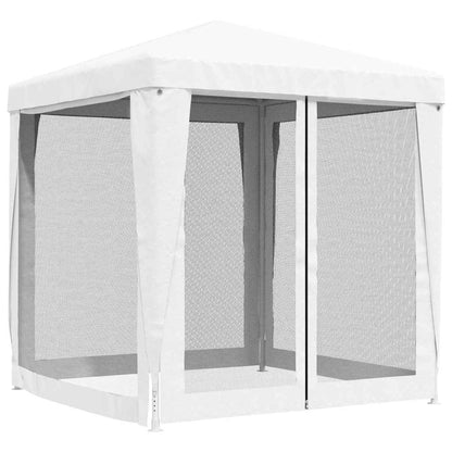 vidaXL Party Tent with 4 Mesh Sidewalls 2x2 m White