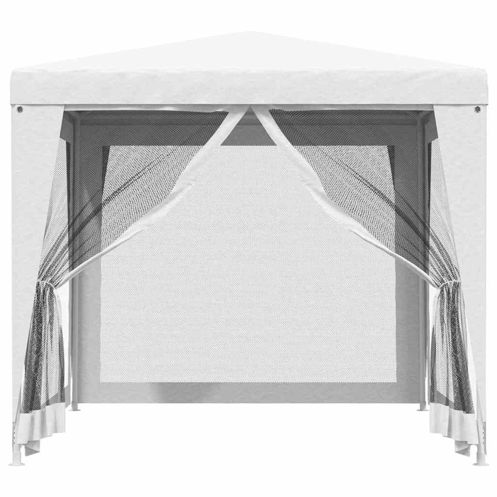 48521 vidaXL Party Tent with 4 Mesh Sidewalls 2,5x2,5 m White