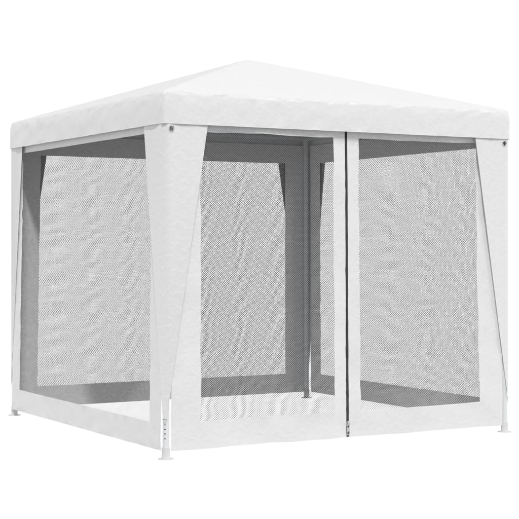 vidaXL Party Tent with 4 Mesh Sidewalls 2.5x2.5 m White
