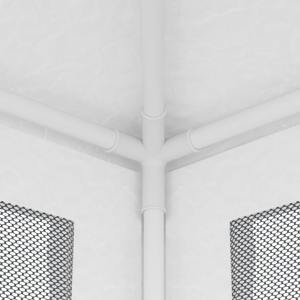 vidaXL Party Tent with 4 Mesh Sidewalls 2.5x2.5 m White