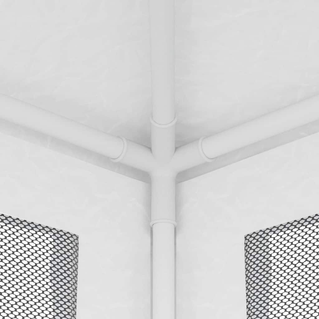 48521 vidaXL Party Tent with 4 Mesh Sidewalls 2,5x2,5 m White