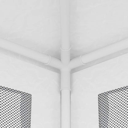 48521 vidaXL Party Tent with 4 Mesh Sidewalls 2,5x2,5 m White