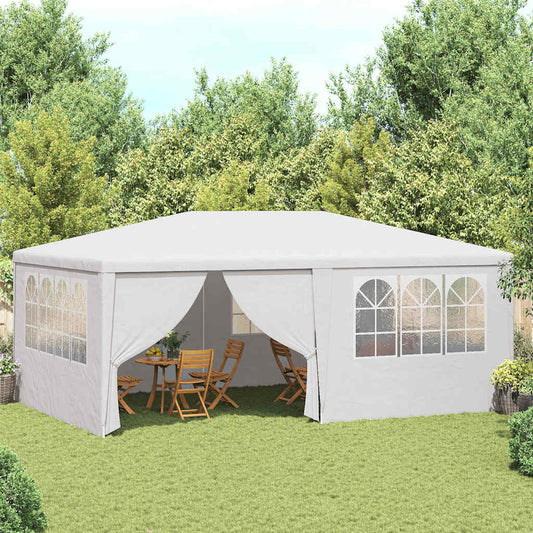vidaXL Party Tent | White | Polyethylene, Steel | Large | Collapsible