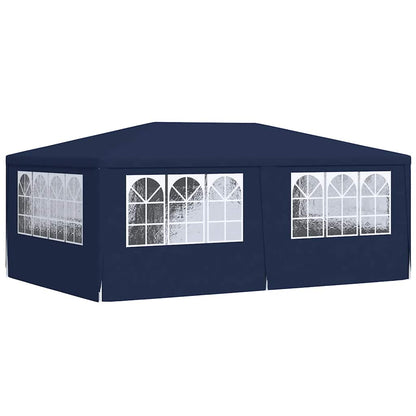 vidaXL Professional Party Tent with Side Walls 4x6 m Blue 90 g/m?