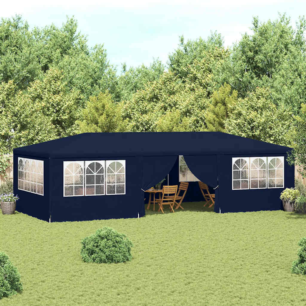 vidaXL Party Tent | Blue | Polyethylene, Steel | 4x9 metres