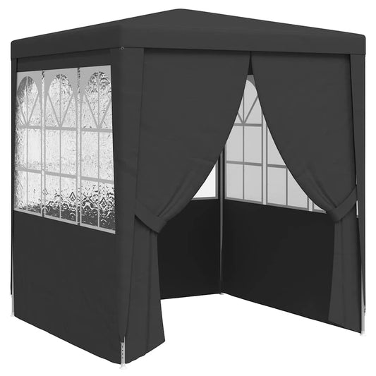 vidaXL Professional Party Tent with Side Walls 2x2m Anthracite 90 g/m²