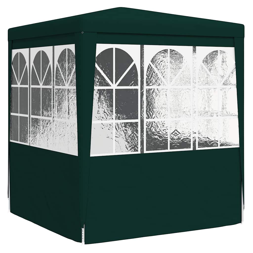 vidaXL Professional Party Tent with Side Walls 2.5x2.5 m Green 90 g/m²