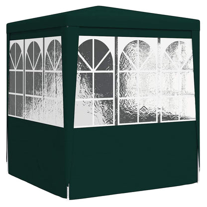 vidaXL Professional Party Tent with Side Walls 2.5x2.5 m Green 90 g/m²