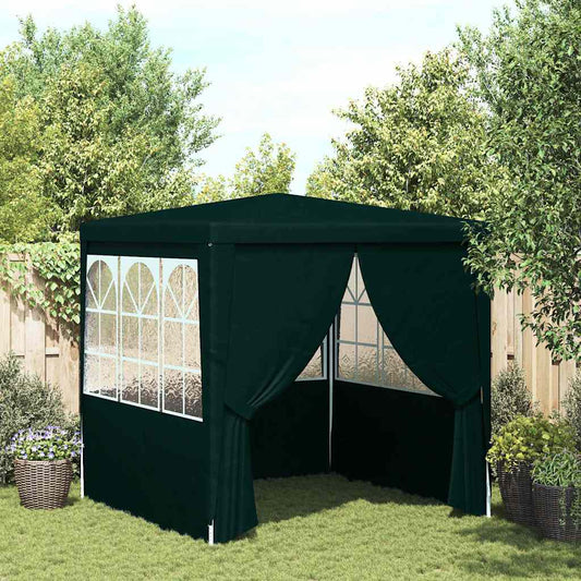 vidaXL Professional Party Tent with Side Walls 2.5x2.5 m Green 90 g/m²