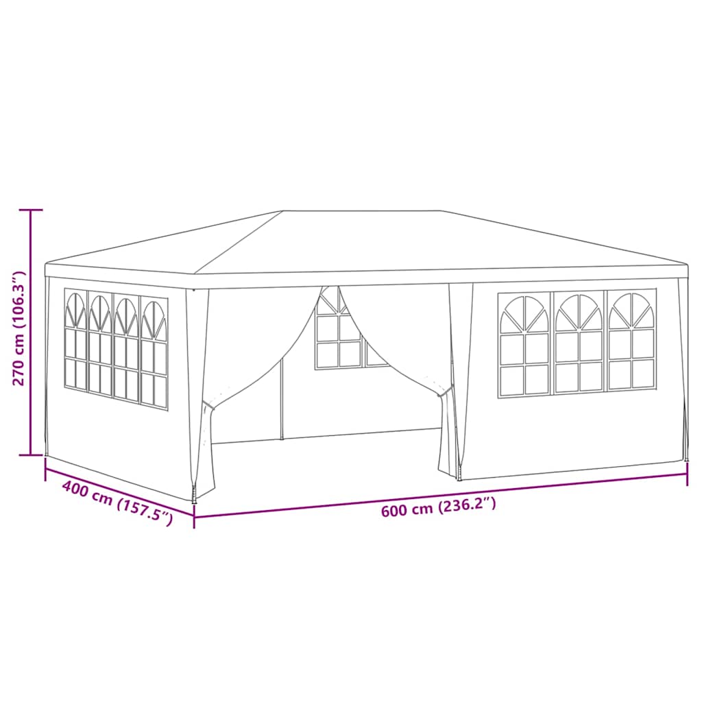 vidaXL Party Tent | Anthracite | Polyethylene, Steel | 4x6 m