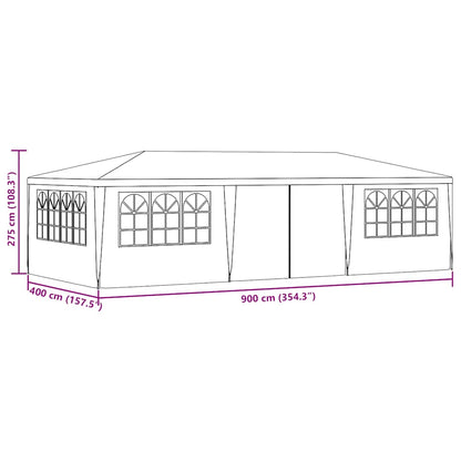 vidaXL Party Tent | Anthracite | Polyethylene, Steel | 4x9 m |  Foldable