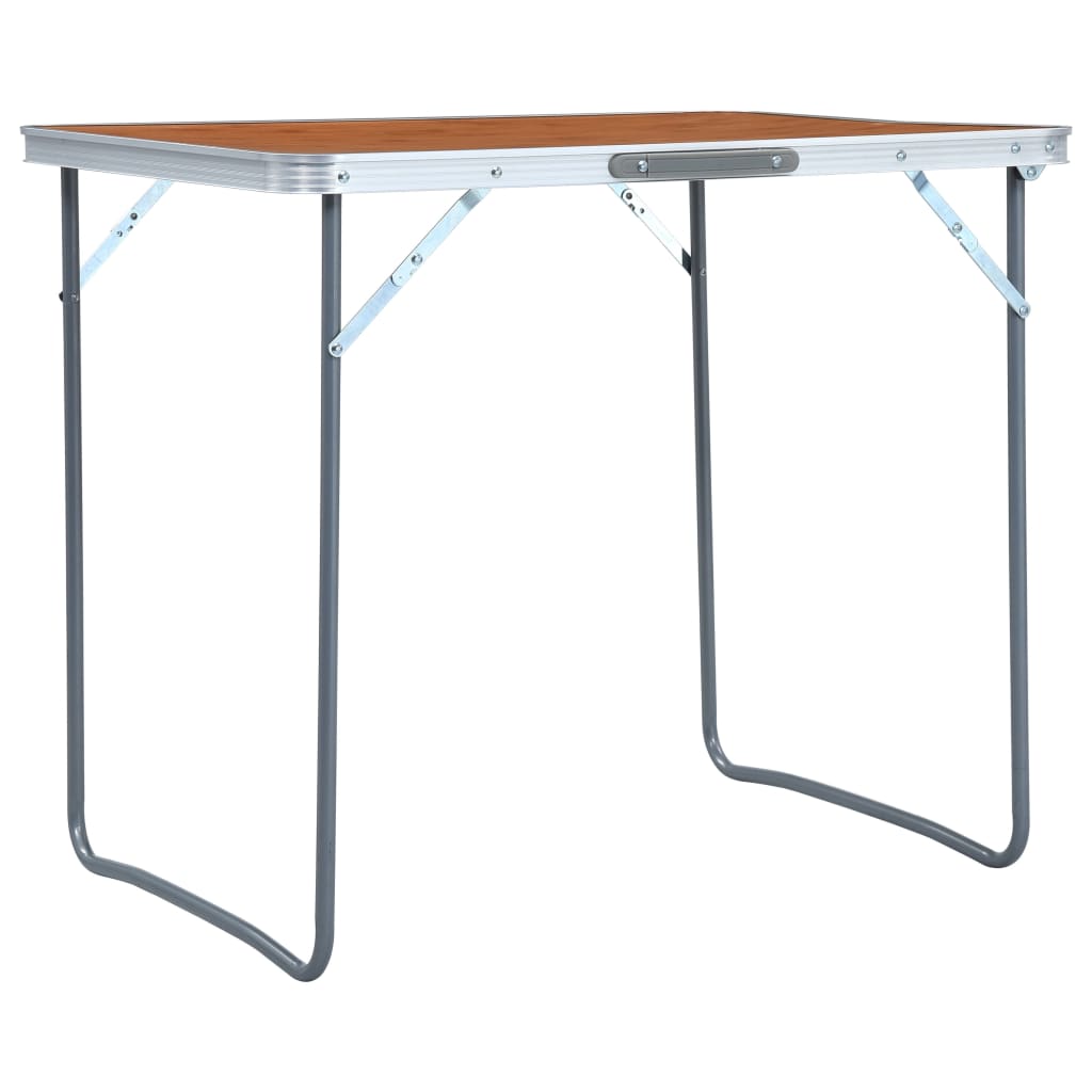 vidaXL Foldable Camping Table with Metal Frame 80x60 cm