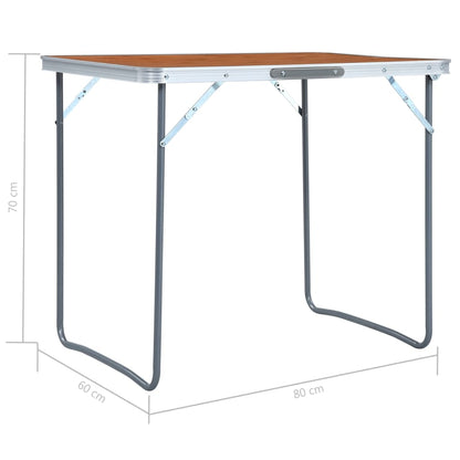 vidaXL Foldable Camping Table with Metal Frame 80x60 cm