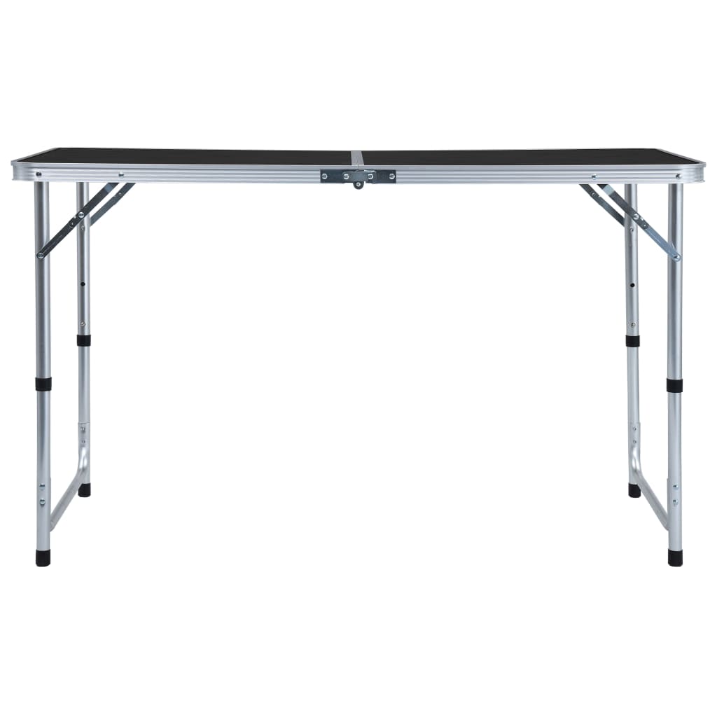 vidaXL Foldable Camping Table Grey Aluminium 120x60 cm