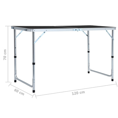 vidaXL Foldable Camping Table Grey Aluminium 120x60 cm