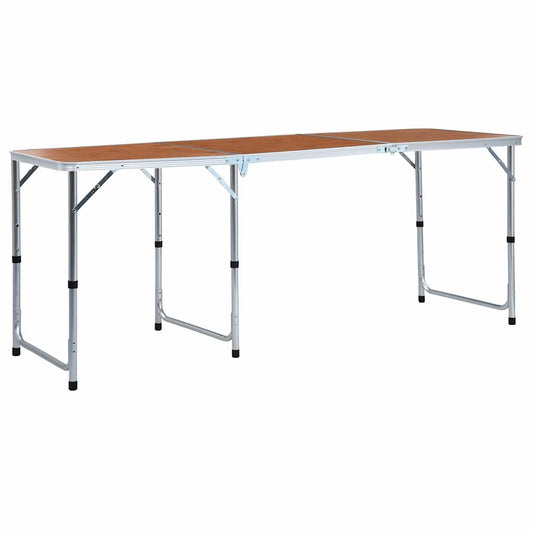 48174 vidaXL Foldable Camping Table Aluminium 180x60 cm