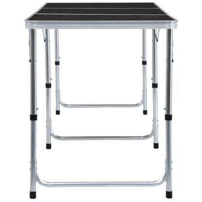 vidaXL Foldable Camping Table Grey Aluminium 180x60 cm