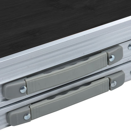 vidaXL Foldable Camping Table Grey Aluminium 180x60 cm