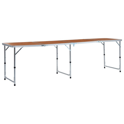 vidaXL Foldable Camping Table Aluminium 240x60 cm