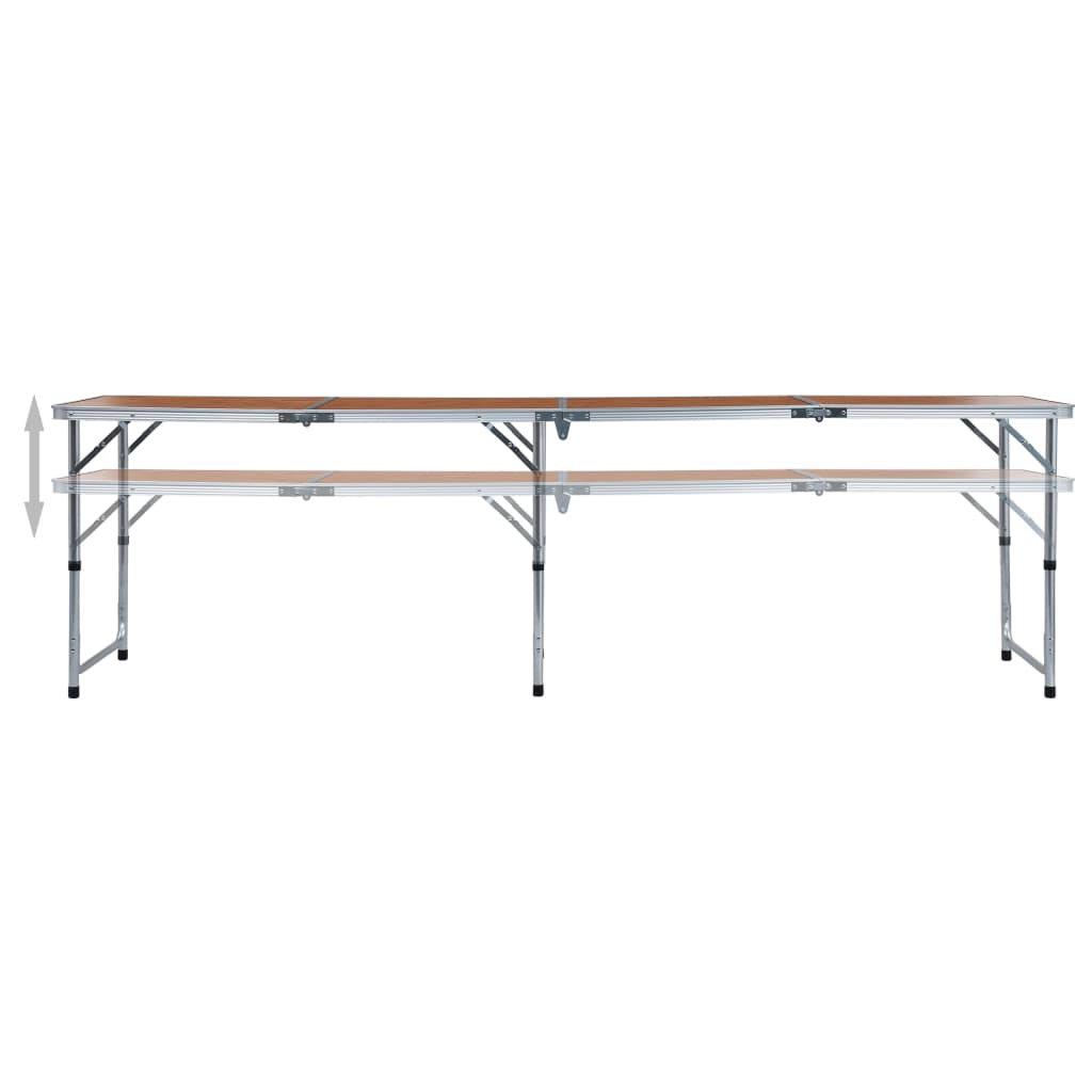 vidaXL Foldable Camping Table Aluminium 240x60 cm
