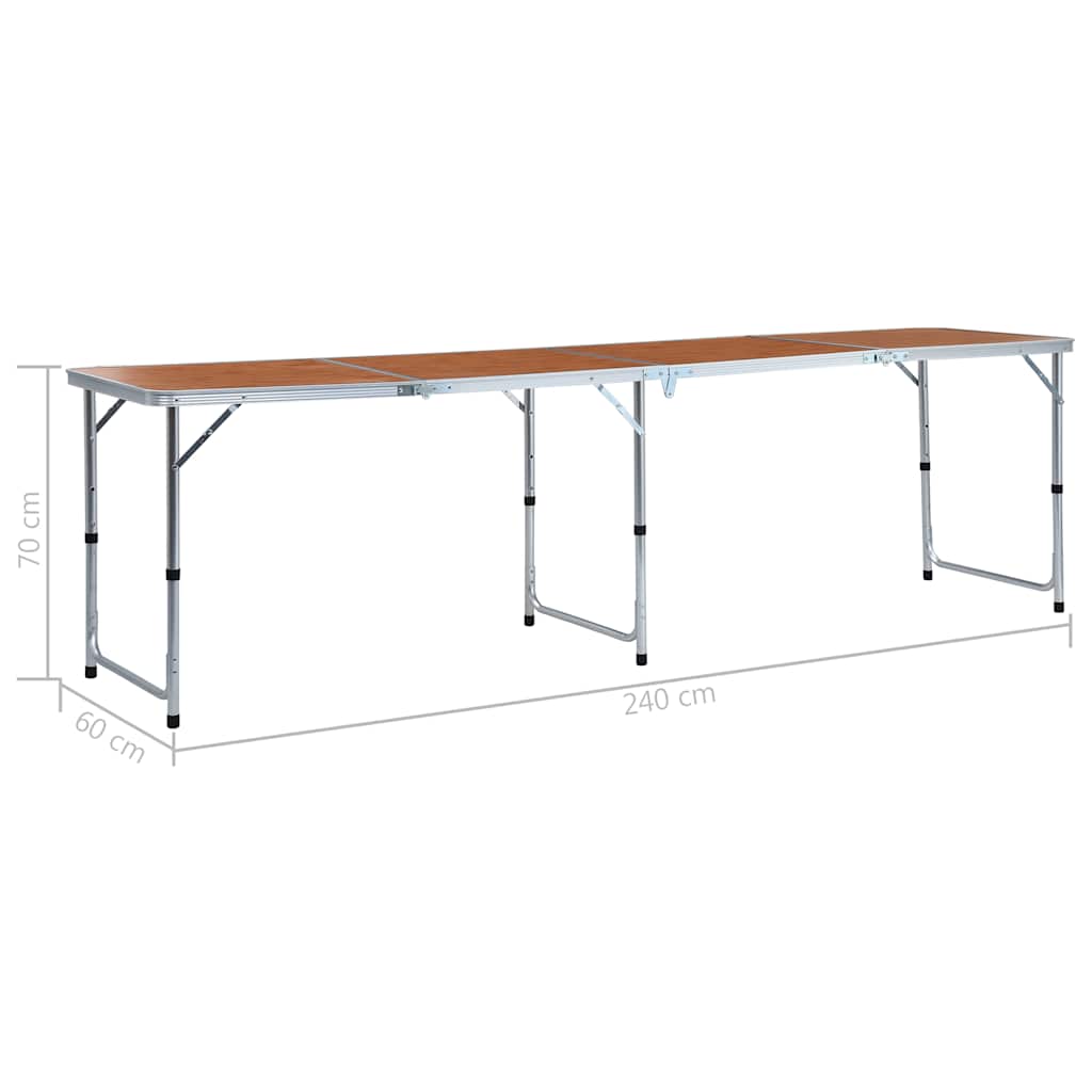vidaXL Foldable Camping Table Aluminium 240x60 cm