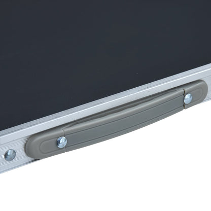 vidaXL Folding Camping Table Grey Aluminium 60x45 cm