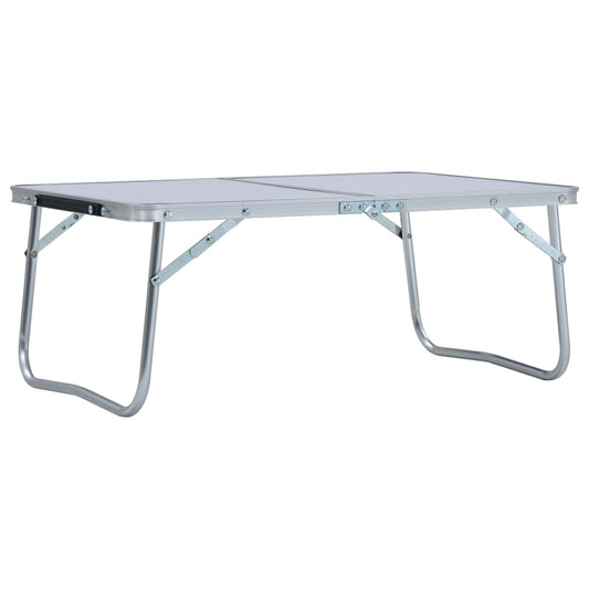 48185 vidaXL Folding Camping Table White Aluminium 60x40 cm