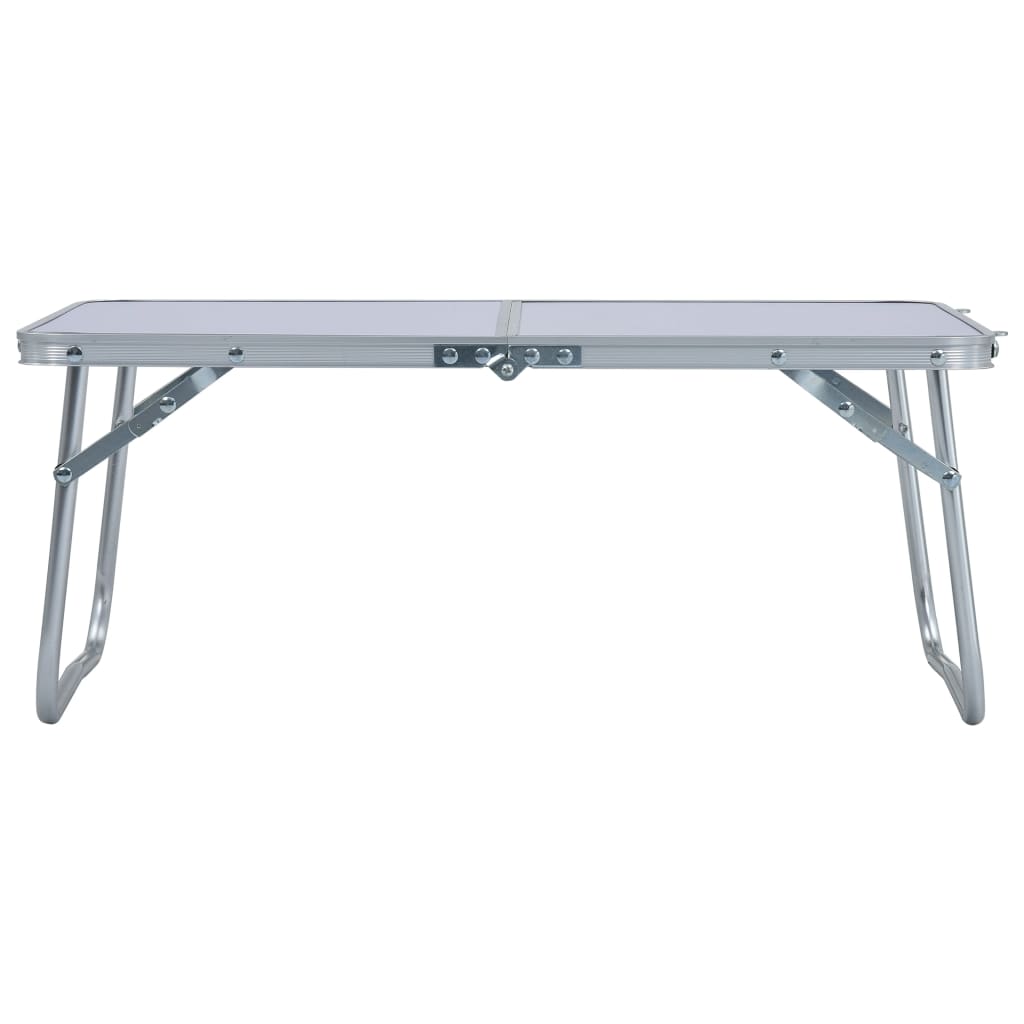 vidaXL Folding Camping Table White Aluminium 60x40 cm