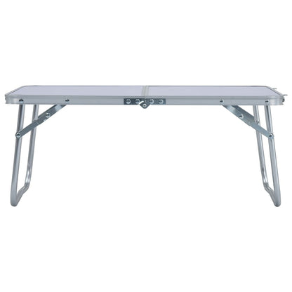 vidaXL Folding Camping Table White Aluminium 60x40 cm