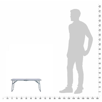 vidaXL Folding Camping Table White Aluminium 60x40 cm