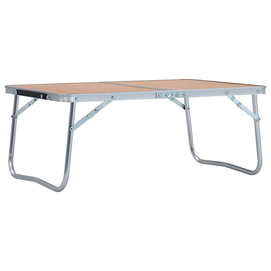 48186 vidaXL Folding Camping Table Brown Aluminium 60x40 cm