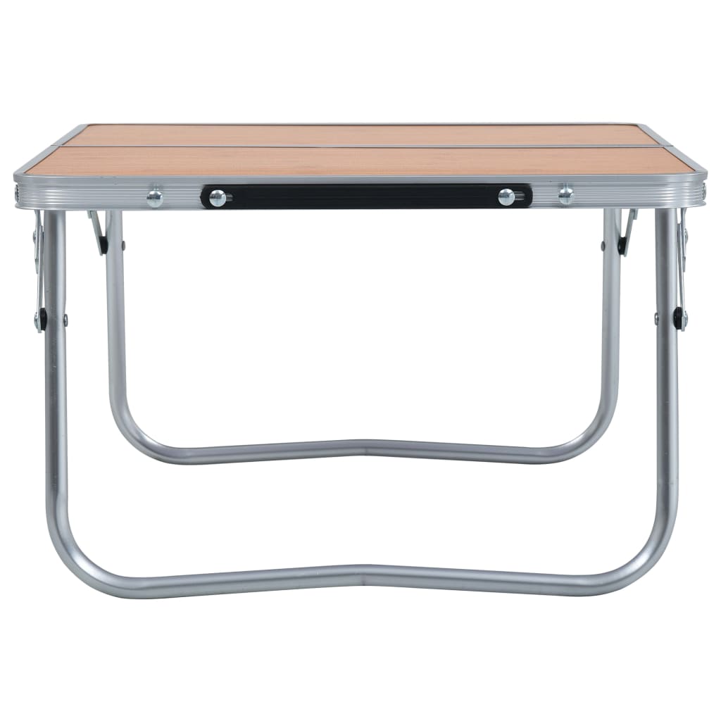 vidaXL Folding Camping Table Brown Aluminium 60x40 cm