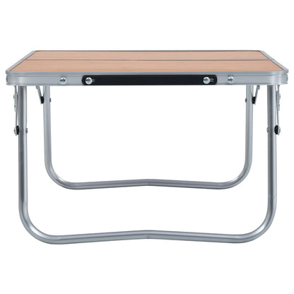 vidaXL Folding Camping Table Brown Aluminium 60x40 cm