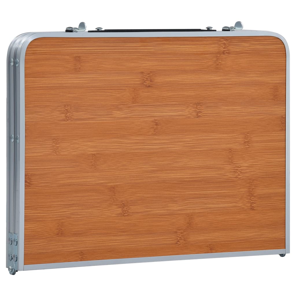 vidaXL Folding Camping Table Brown Aluminium 60x40 cm