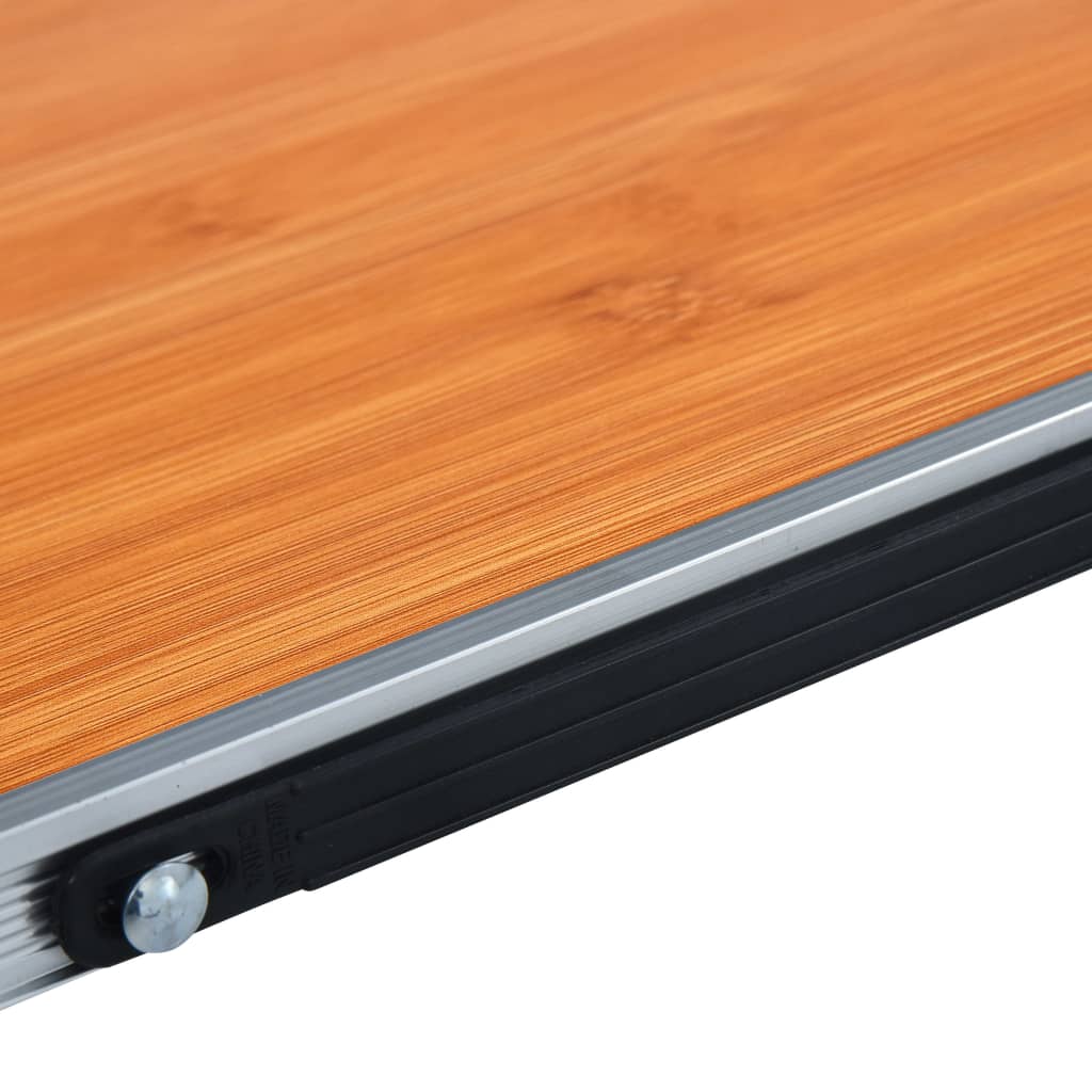 vidaXL Folding Camping Table Brown Aluminium 60x40 cm