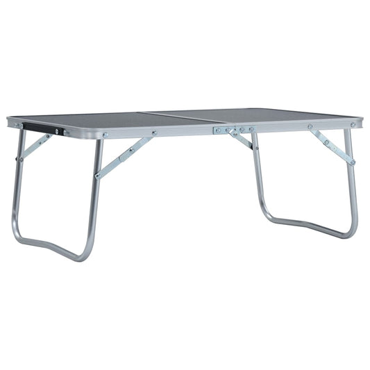 48187 vidaXL Folding Camping Table Grey Aluminium 60x40 cm