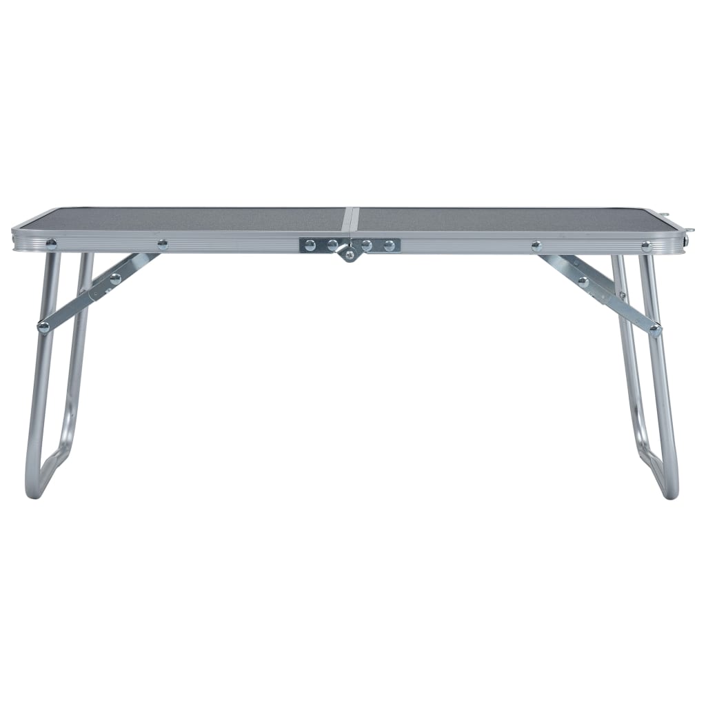 vidaXL Folding Camping Table Grey Aluminium 60x40 cm