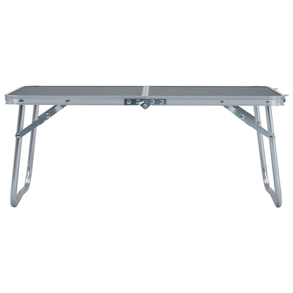 vidaXL Folding Camping Table Grey Aluminium 60x40 cm