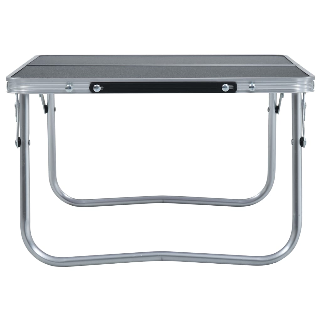vidaXL Folding Camping Table Grey Aluminium 60x40 cm