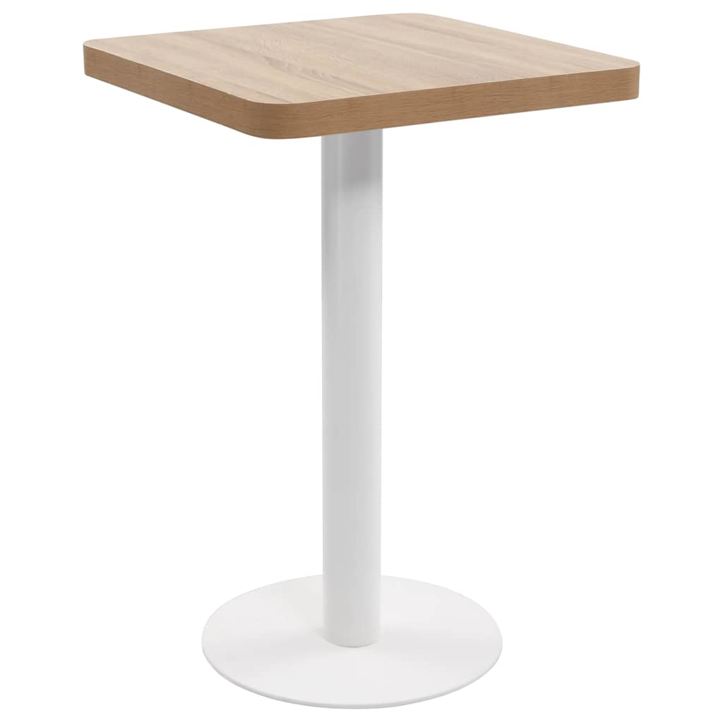 vidaXL Bistro Table | Light brown and white | MDF | 50x50 cm | Bistro Table