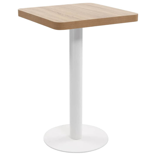 vidaXL Bistro Table | Light brown and white | MDF | 50x50 cm | Bistro Table