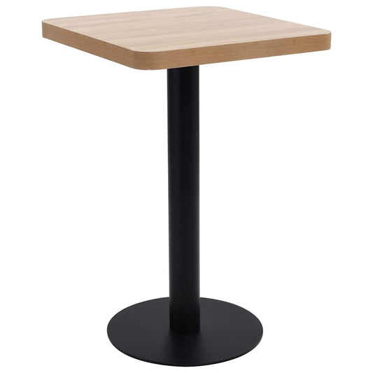 vidaXL Bistro Table | Light brown and black | MDF and Steel