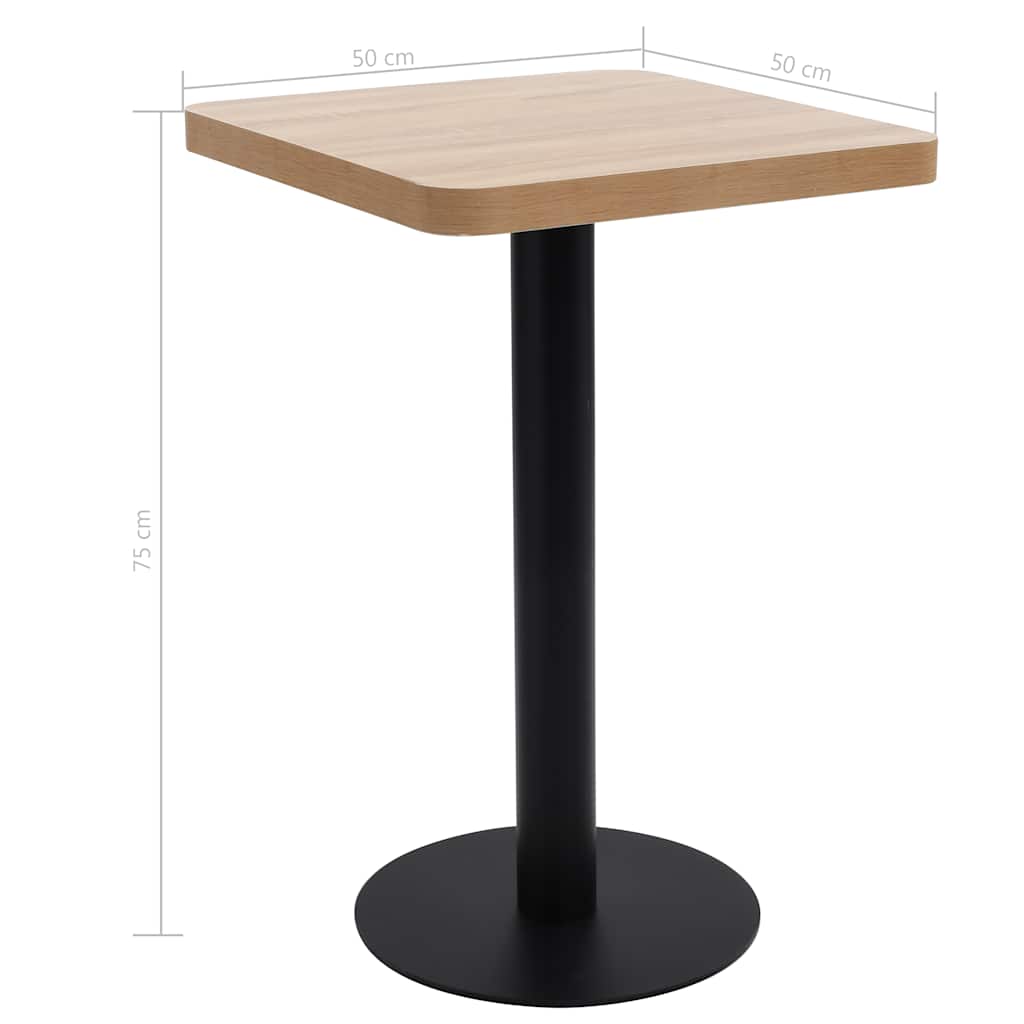 vidaXL Bistro Table | Light brown and black | MDF and Steel