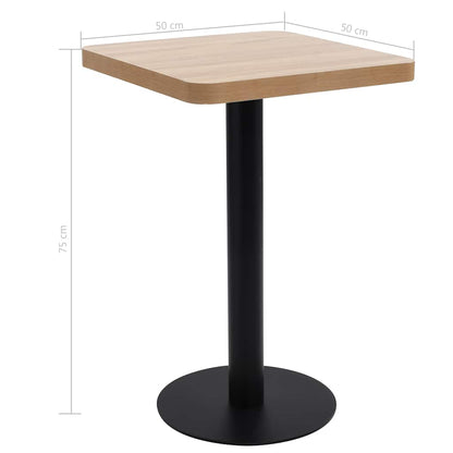 vidaXL Bistro Table | Light brown and black | MDF and Steel