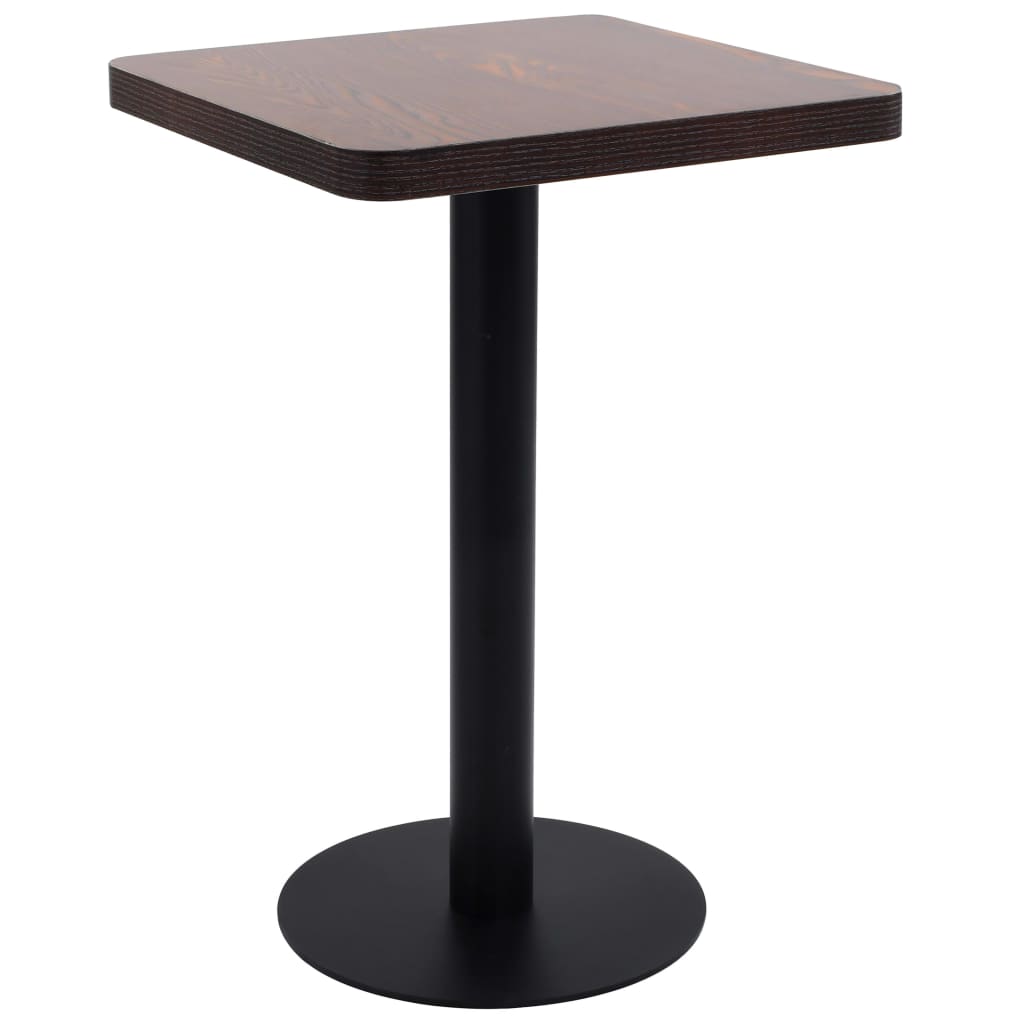 vidaXL Bistro Table | Dark brown, black | MDF, steel | 50x50x75 cm