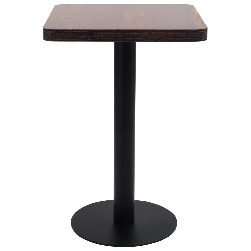 vidaXL Bistro Table | Dark brown, black | MDF, steel | 50x50x75 cm