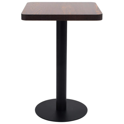 vidaXL Bistro Table | Dark brown, black | MDF, steel | 50x50x75 cm
