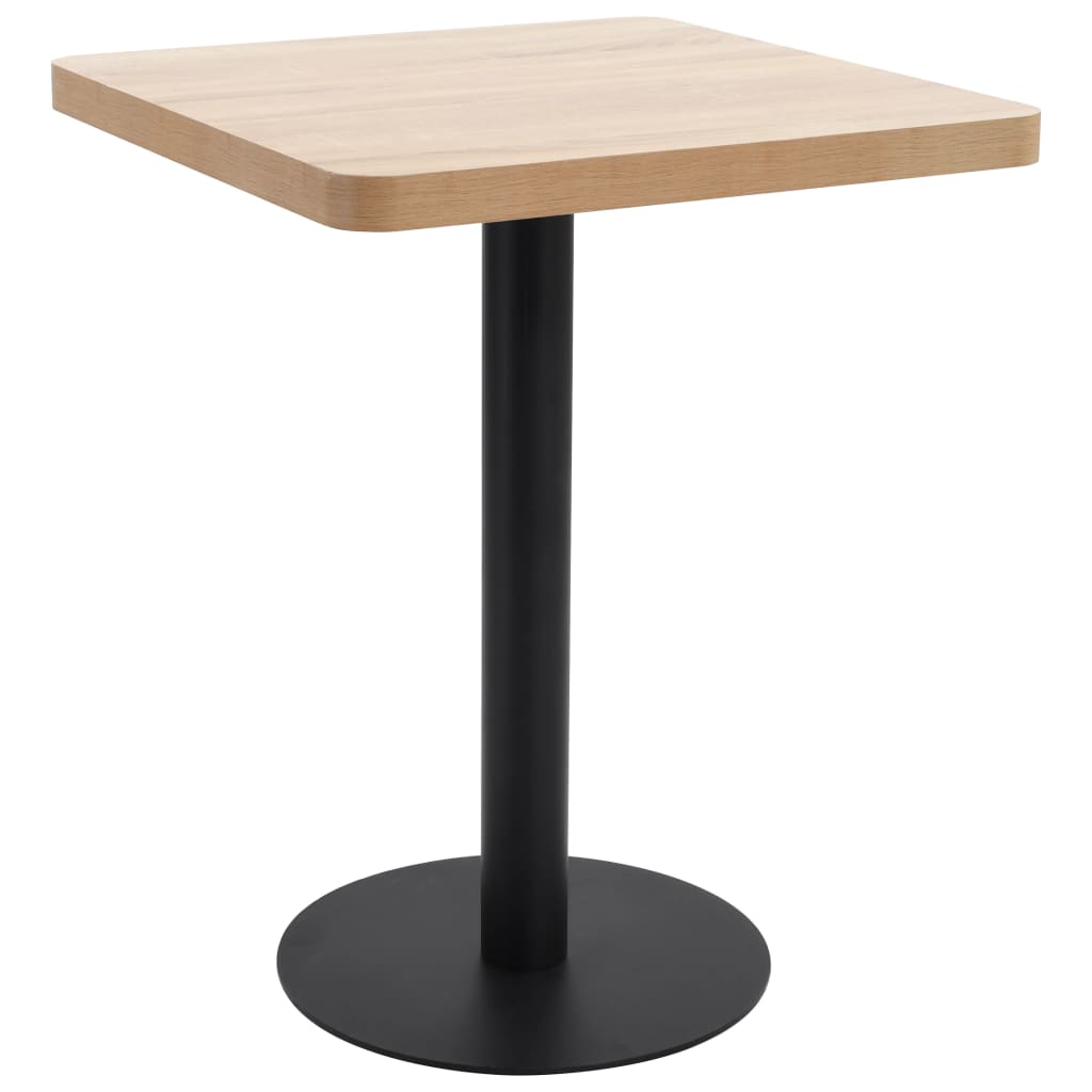 vidaXL Bistro Table | Light brown and black | MDF | 60x60 cm |  Simplistic