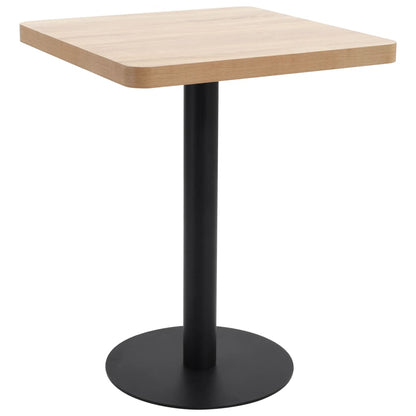 vidaXL Bistro Table | Light brown and black | MDF | 60x60 cm |  Simplistic